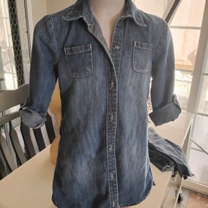 Old Navy Blue Denim Kids Casual Dress